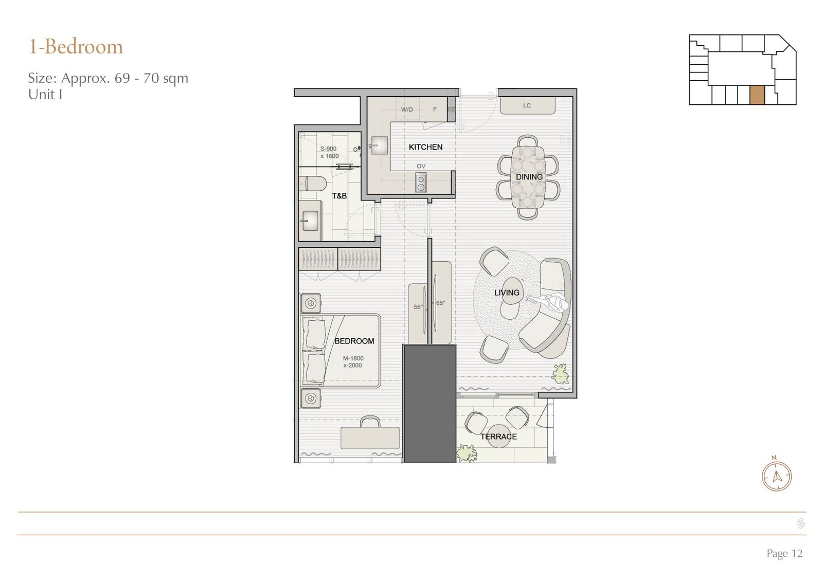 1BR Unit I 69-70 sqm 